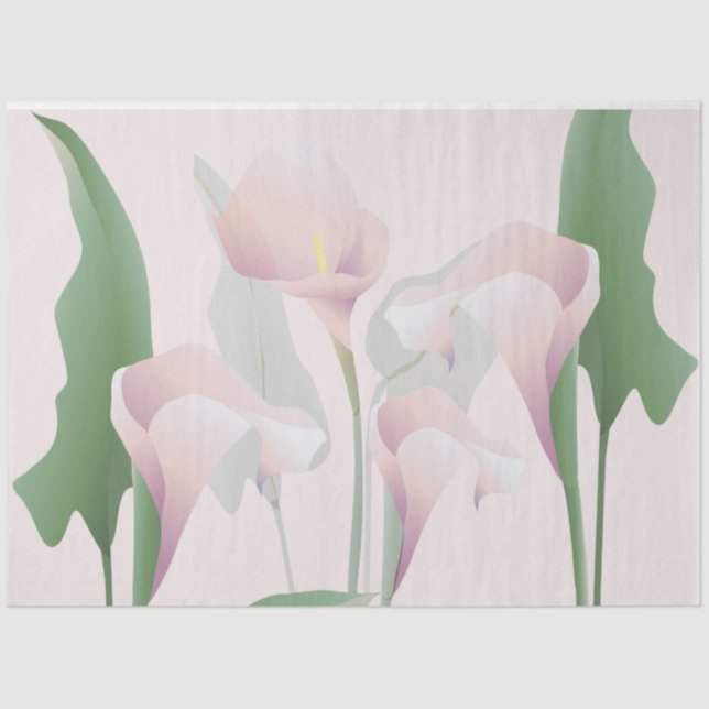 Pink Calla Lily Floral Decoupage Seidenpapier (Vorderseite)