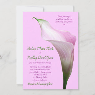 Pink Calla Lily Wedding Einladung