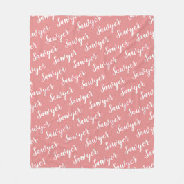 Pink Calligrafy Personalisiert Repeat Name Fleecedecke
