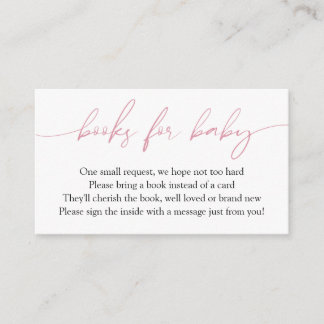 Pink Calligraphy Books for Baby Request Begleitkarte
