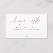 Pink Calligraphy Diaper Umschließkarte