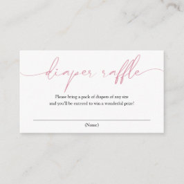 Pink Calligraphy Diaper Umschließkarte Begleitkarte