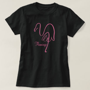 Pink Calligraphy Flamingo T - Shirt
