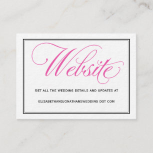 Pink Calligraphy Script Wedding Website Card Begleitkarte