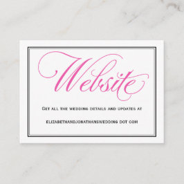 Pink Calligraphy Script Wedding Website Card Begleitkarte