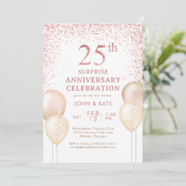 Pink Calligraphy Überraschung 25 Jahre alt Einladung