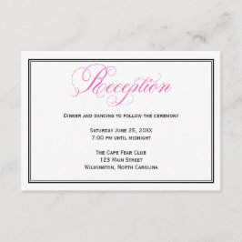Pink Calligraphy Wedding Reception Details Card Begleitkarte