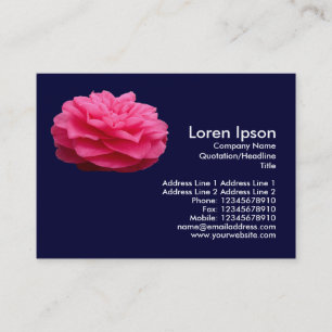 Pink Camelia 3 - Marineblau Visitenkarte