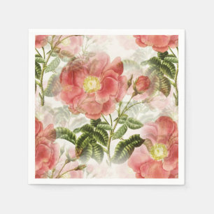 Pink Camellia Blumenmuster Serviette