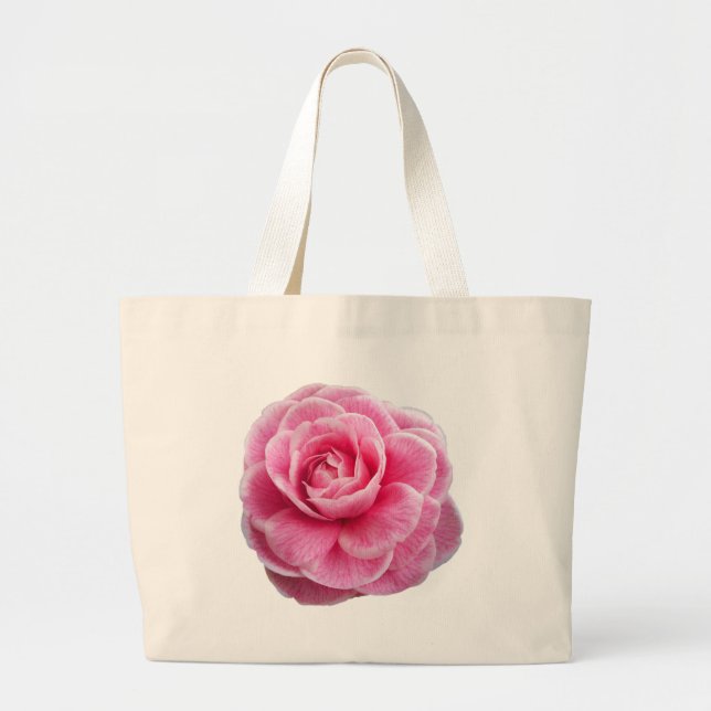 Pink Camellia Jumbo Stoffbeutel (Vorne)