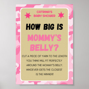 Pink Camouflage Babyduschzeichen Poster