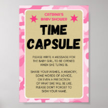 Pink Camouflage Babyduschzeichen