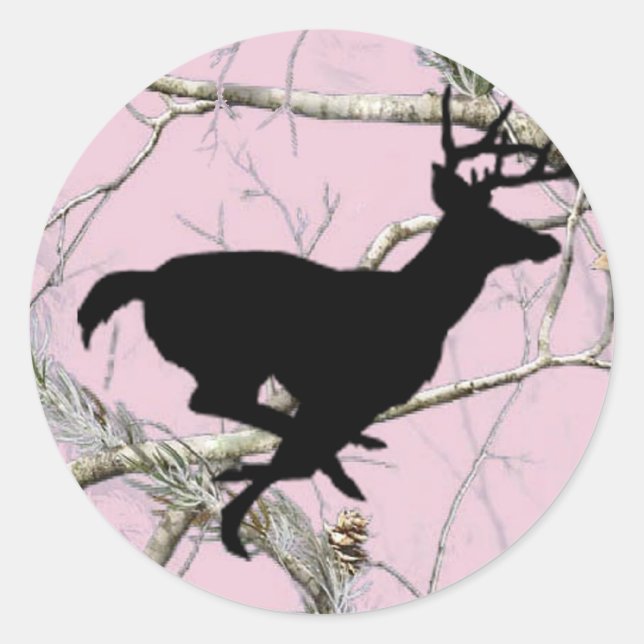 Pink Camouflage Buck Sticker (Vorderseite)