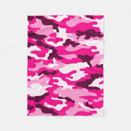 Pink Camouflage Fleece Blanken