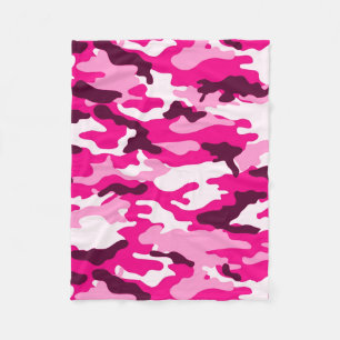 Pink Camouflage Fleece Blanken