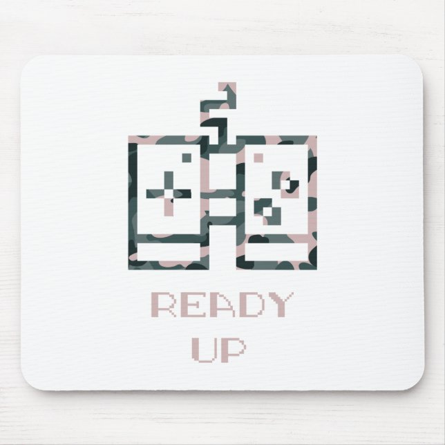 Pink Camouflage Gamecontroller - Erlebter Gamer Mousepad (Vorne)