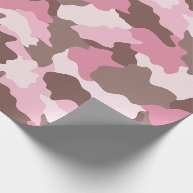 Pink Camouflage Girly Camouflage Geschenkpapier (Ecke)