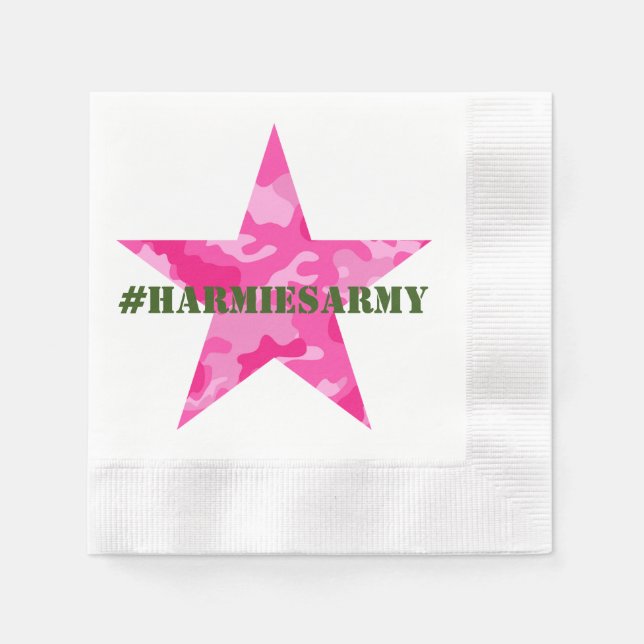 Pink Camouflage Junggeselinnen-Abschied Hashtag Na Serviette (Vorderseite)