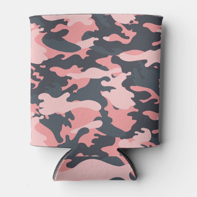 Pink Camouflage: Klassisches Vintages Muster Dosenkühler (Vorderseite)