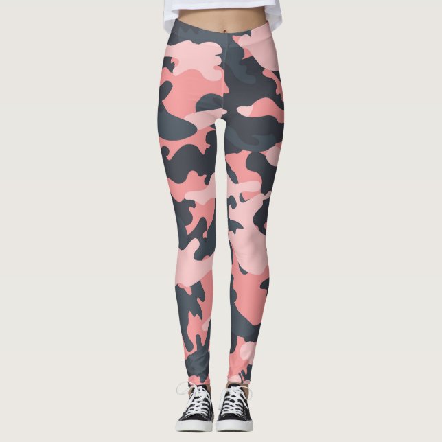 Pink Camouflage: Klassisches Vintages Muster Leggings (Vorderseite)