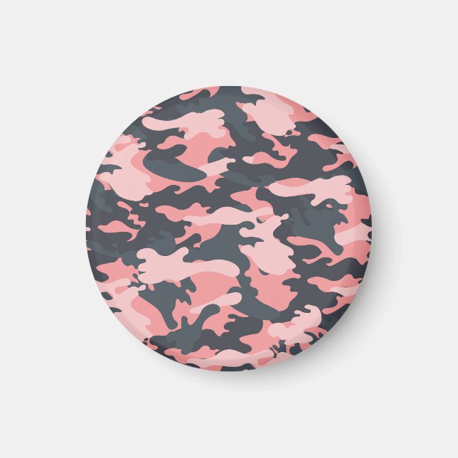 Pink Camouflage: Klassisches Vintages Muster Magnet (Vorne)