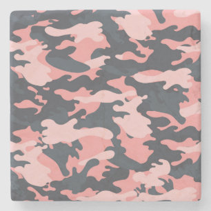 Pink Camouflage: Klassisches Vintages Muster Steinuntersetzer