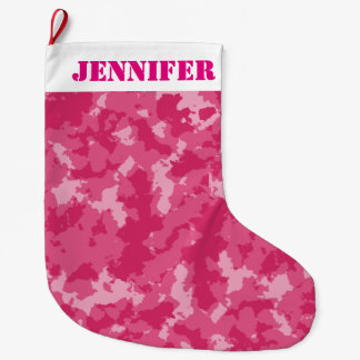 Pink-Camouflage-Muster Großer Weihnachtsstrumpf