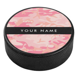 Pink Camouflage Pattern, Ihr Name, Personalisieren Eishockey Puck
