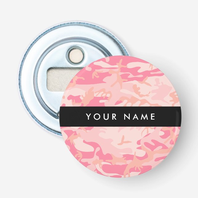 Pink Camouflage Pattern, Ihr Name, Personalisieren Flaschenöffner (Vorderseite)