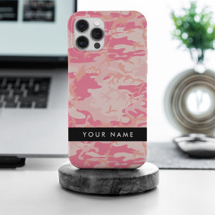 Pink Camouflage Pattern, Ihr Name, Personalisieren iPhone 15 Pro Max Hülle