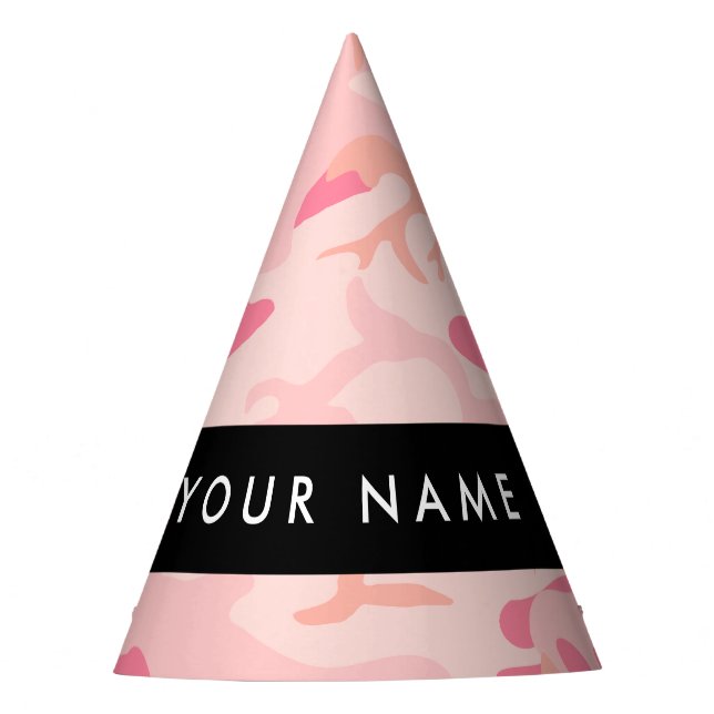 Pink Camouflage Pattern, Ihr Name, Personalisieren Partyhütchen (Vorderseite)