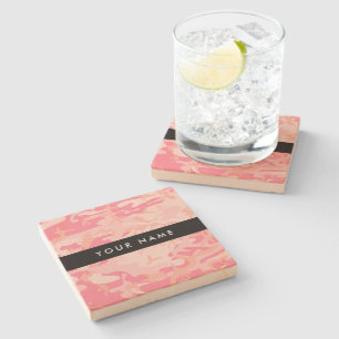 Pink Camouflage Pattern, Ihr Name, Personalisieren Steinuntersetzer