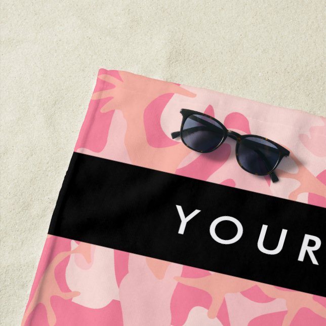 Pink Camouflage Pattern, Ihr Name, Personalisieren Strandtuch (Beispiel)