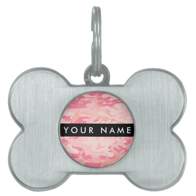Pink Camouflage Pattern, Ihr Name, Personalisieren Tiermarke (Vorderseite)