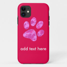Pink Camouflage Paw iPhone 11 Hülle