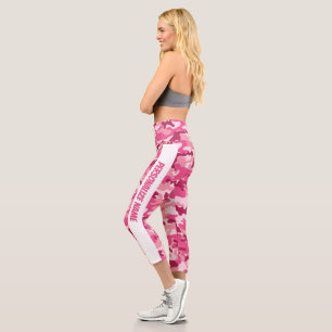 Pink Camouflage PERSONALIZE Capri Leggings