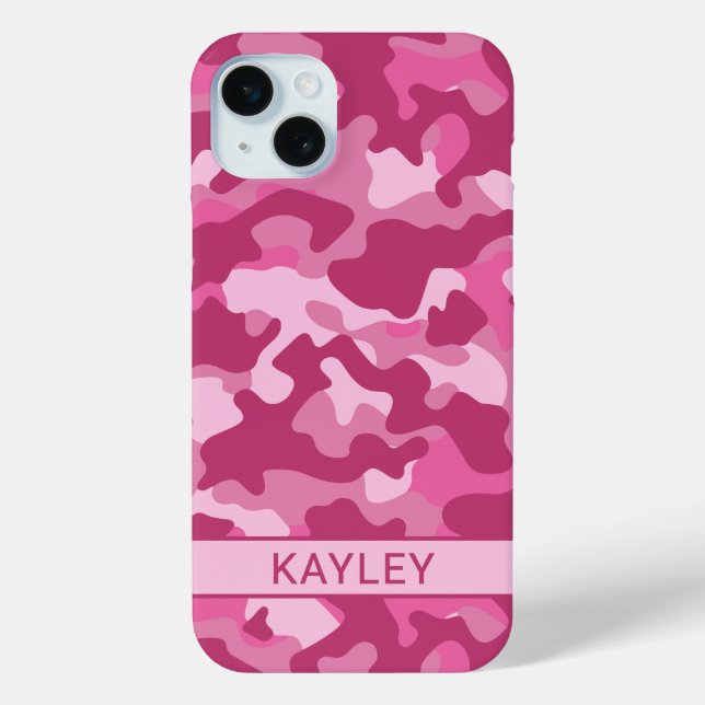 Pink Camouflage Personalized Case-Mate iPhone Hülle (Rückseite)
