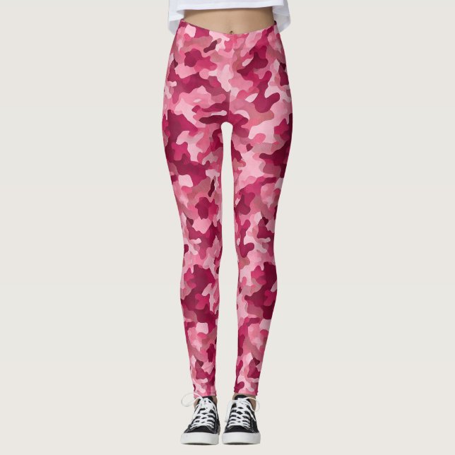 Pink Camouflage Print Leggings (Vorderseite)