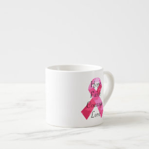 Pink Camouflage Ribbon Faith Espresso Tasse