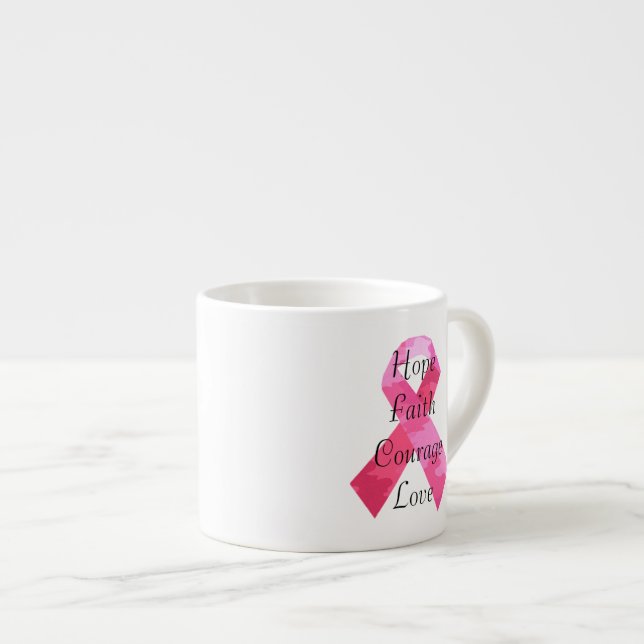 Pink Camouflage Ribbon Faith Espresso Tasse (Vorderseite Rechts)
