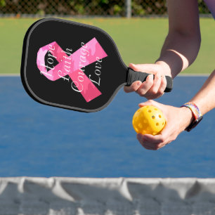 Pink Camouflage Ribbon Faith Pickleball Schläger