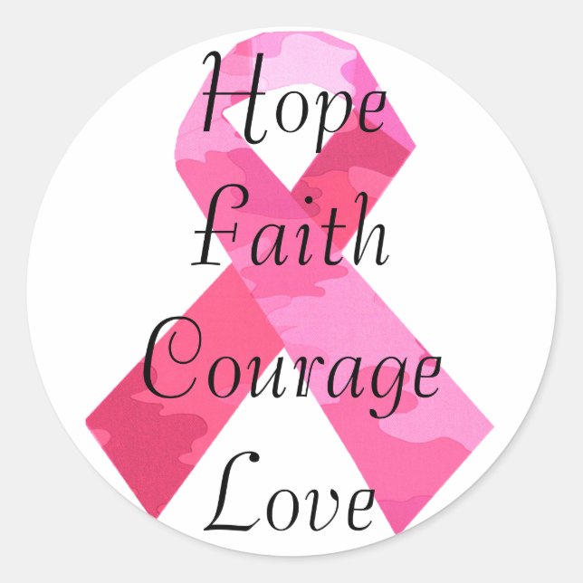 Pink Camouflage Ribbon Faith Stickers (Vorderseite)