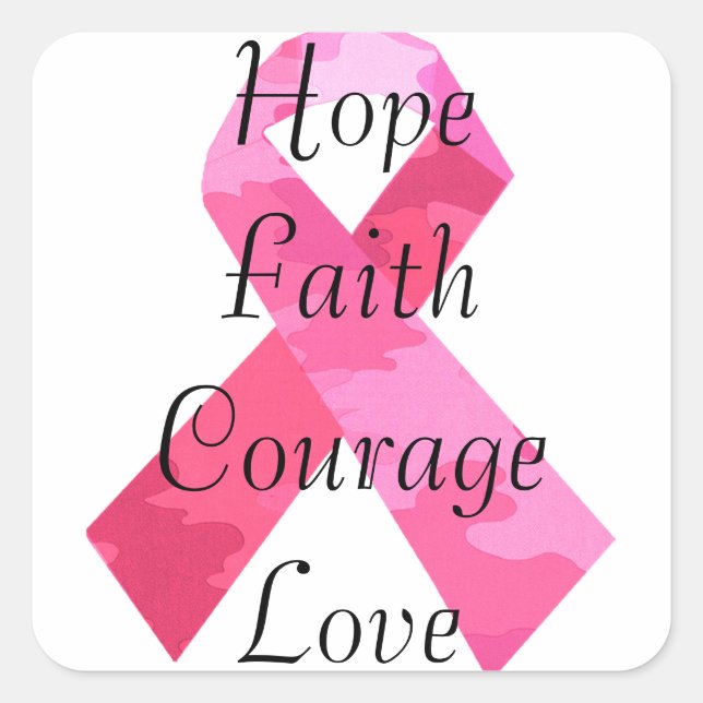 Pink Camouflage Ribbon Faith Stickers (Vorderseite)