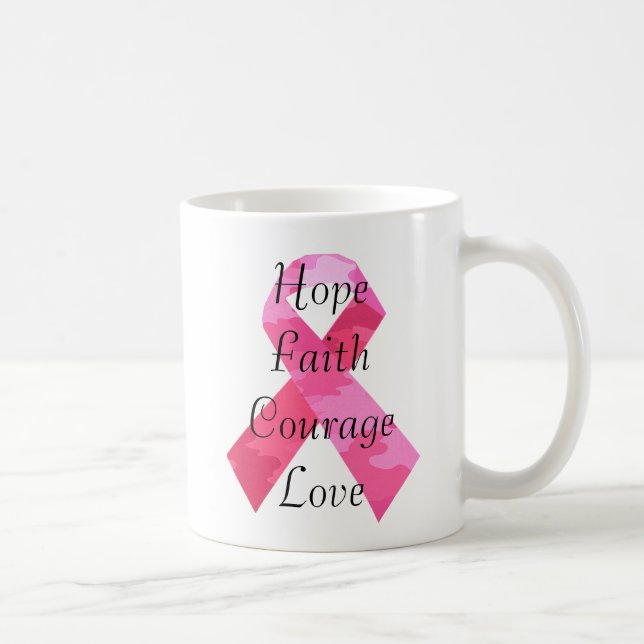 Pink Camouflage Ribbon Faith Tasse (Rechts)