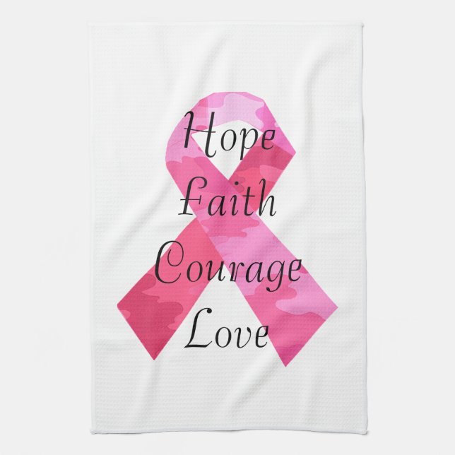 Pink Camouflage Ribbon Faith Towel Küchentuch (Vertikal)