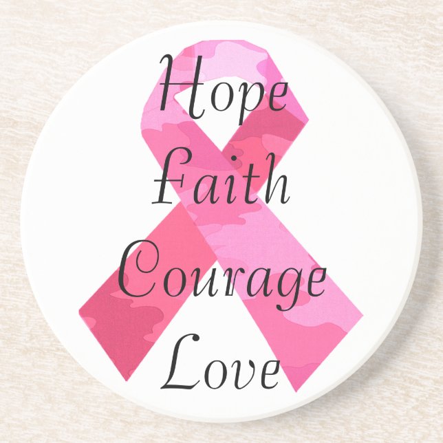 Pink Camouflage Ribbon Faith Untersetzer (Vorne)