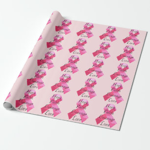 Pink Camouflage Ribbon Faith Wrapping Paper Geschenkpapier