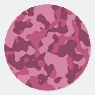 Pink Camouflage Runder Aufkleber
