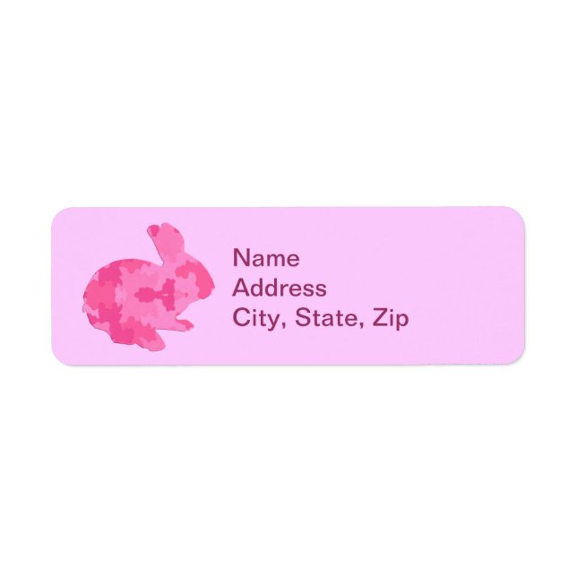Pink Camouflage Silhouette Bunny Address Labels (Vorne)