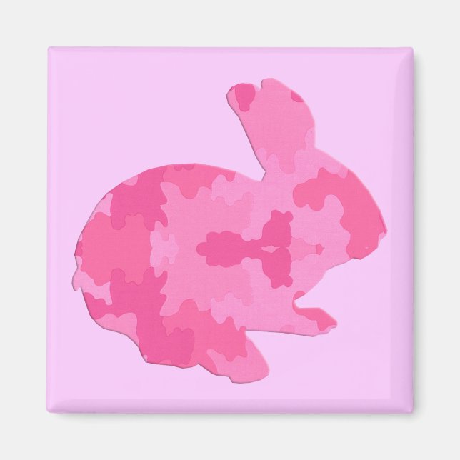 Pink Camouflage Silhouette Osterfest Magnet (Vorne)